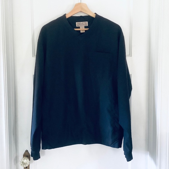 Duluth Trading Co. Men’s size M Bogey Black V-Neck LS Windbreaker Shirt Jacket - Picture 4 of 16